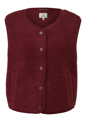 Q/S by s.Oliver Teddyweste mit Knopfleiste und Paspeltaschen