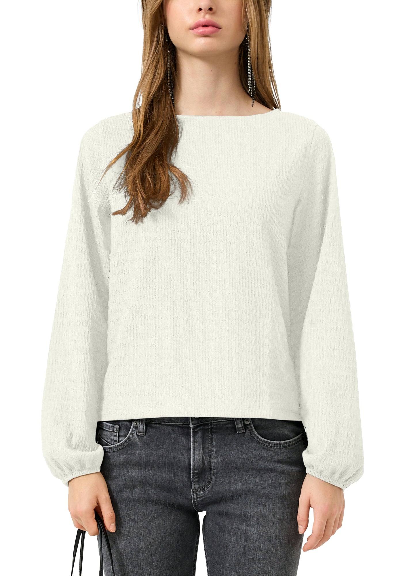 Q/S by s.Oliver Langarmshirts  creme