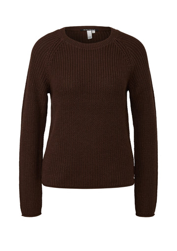 Strickpullover mit Rippstruktur und Rollkanten