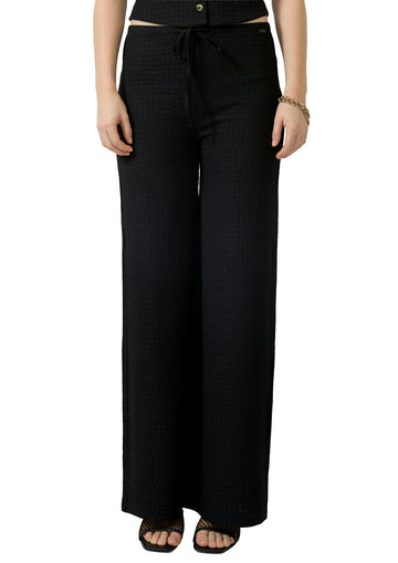 Strukturierte Wide Leg Hose