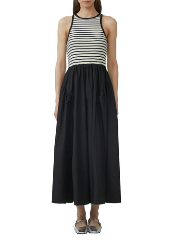 Tanktop-Kleid im Materialmix