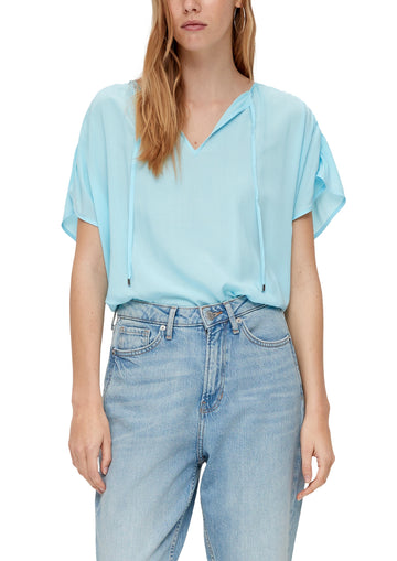 Viskosebluse mit Raffung
