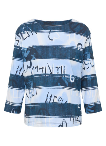 3/4 Arm Shirt mit Allover-Print