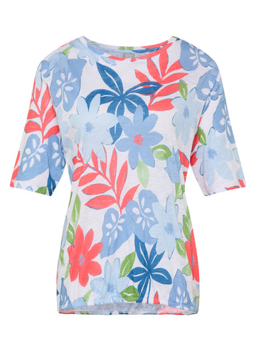 Ciao Sicilia Shirt mit floralem Allover-Print