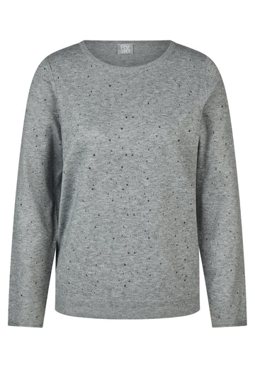 SUNSET VALLEY Feinstrick-Pullover mit Strass
