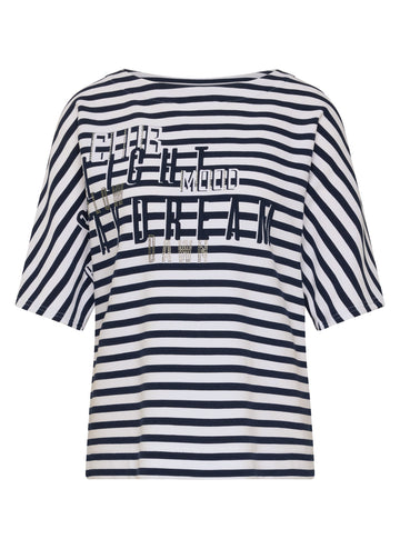 Seasalt Bay Streifenshirt mit Strass-Frontmotiv
