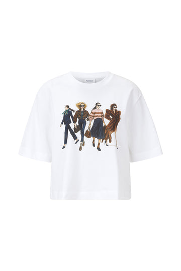 Boxy-T-Shirt aus Baumwolle mit Fashion-Print