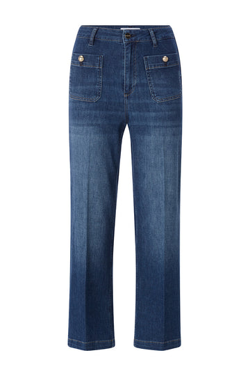 Culotte-Jeans mit aufgesetzten Taschen