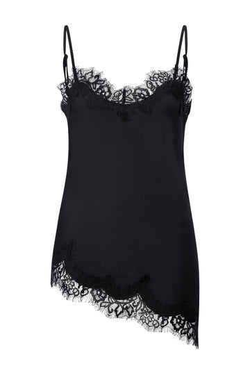 Satinoberteil mit Spitze