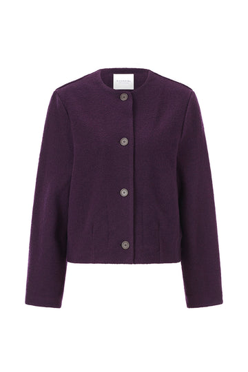 Wolljacke in Tweed-Optik mit Boxy Shape