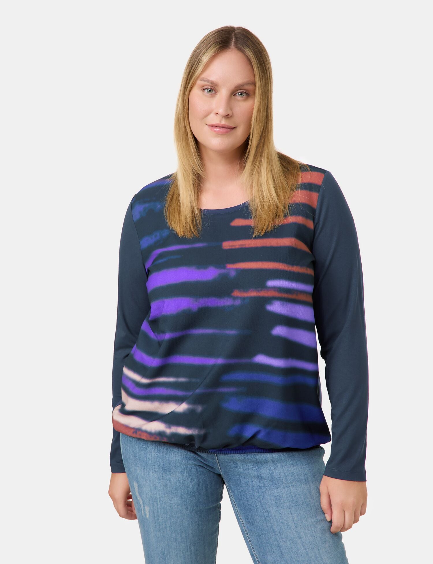 Samoon Langarmshirts  blau