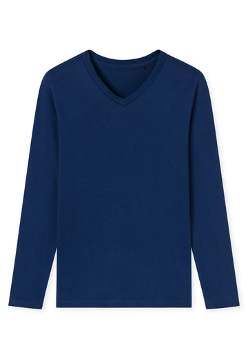 Langarmshirt mit V-Ausschnitt