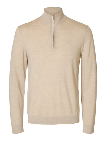 Merino-Strickpullover mit Half-Zip