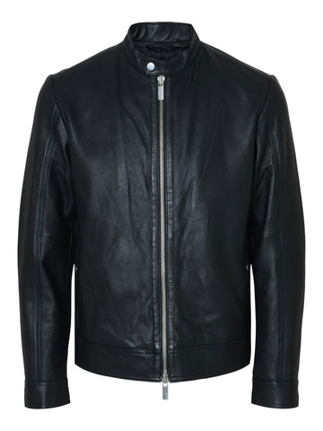 SELECTED SLMARCHIVE Lederjacke aus Lammleder mit 2-Wege-Reißverschluss
