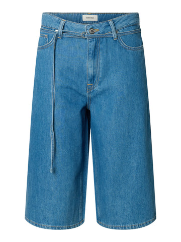 Jeans-Bermuda Hose mit Gürtel