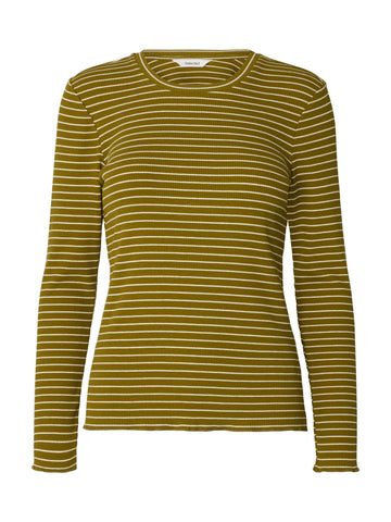 SLWANNA Rippstrick-Shirt aus Baumwolle