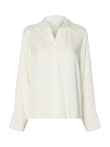 SLWJONNA Damenbluse mit weitem Ärmel und Knopfleiste