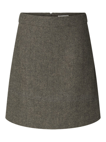 SLWREEDA High-Waist-Rock aus Wollmix