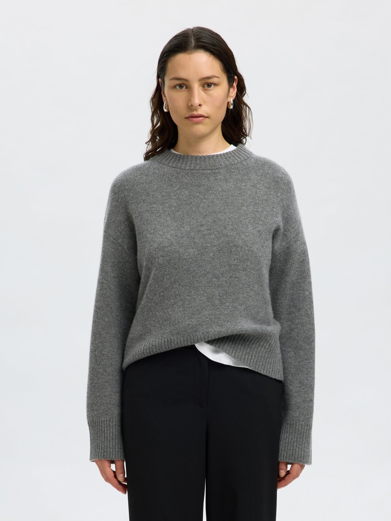 Selected femme Pullover  hellgrau