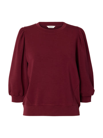 Sweatshirt-Top mit 3/4-Puffärmeln