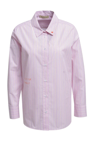 Gestreifte Bluse mit Rückenprint