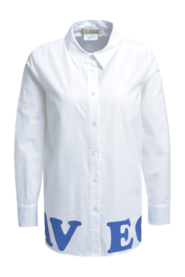 Langarmbluse mit Druck unten