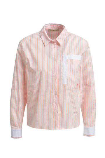 Streifenbluse mit Rückenprint