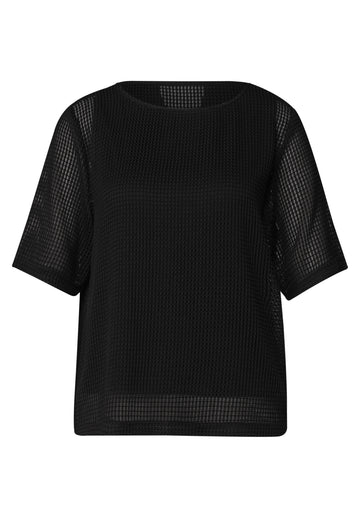 2-in-1 Shirt aus Mesh mit U-Boot-Ausschnitt