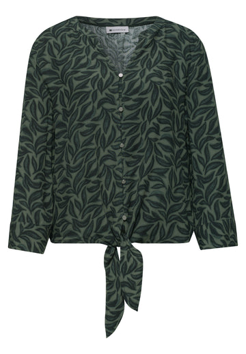 3/4-Arm Bluse mit Knotendetail
