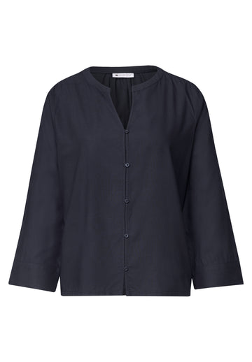3/4-Arm Bluse mit Split Neck
