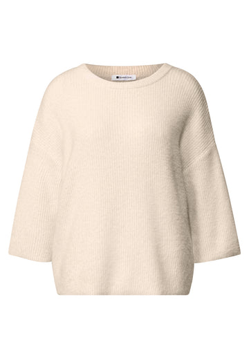 3/4-Arm Pullover mit Rundhals