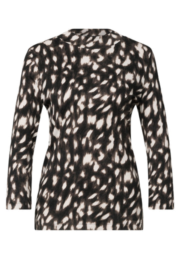 3/4-Arm Shirt mit Turtle Neck und Print