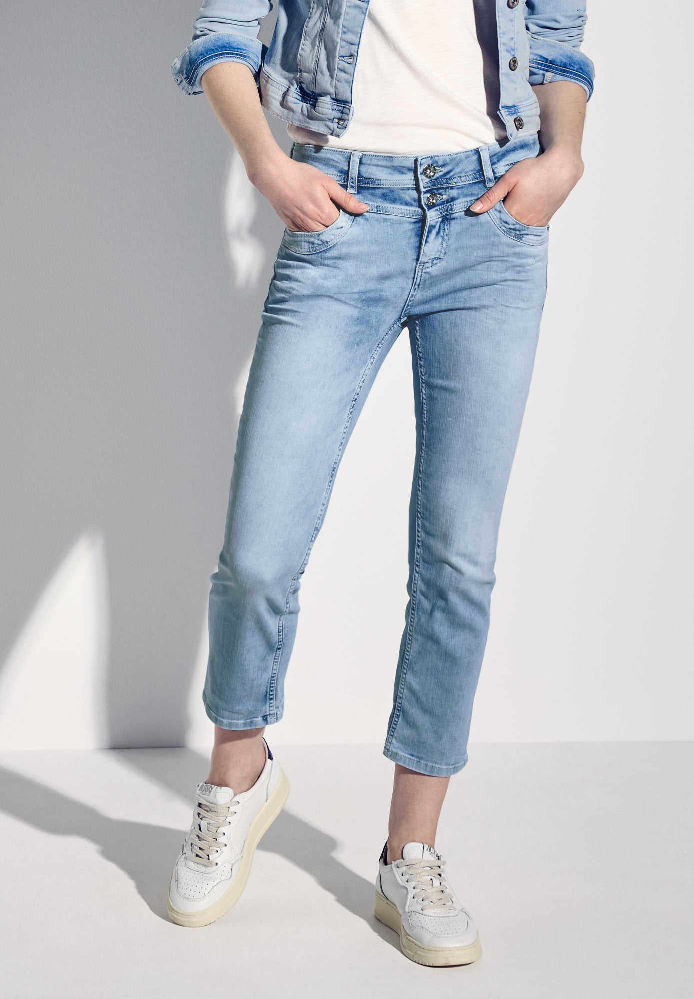 Street One Skinny, Slim  hellblau