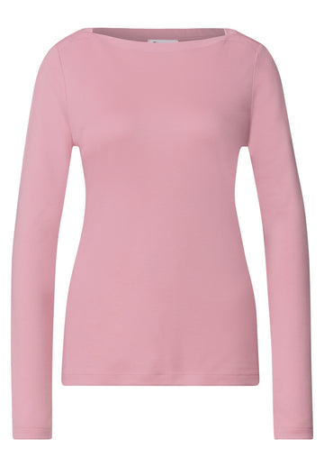 Basic Shirt mit U-Boot-Ausschnitt