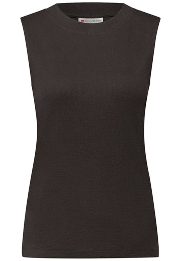 Basic Top mit Rippstruktur