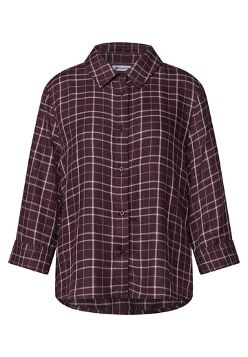 Bluse mit Karomuster und 3/4-Arm