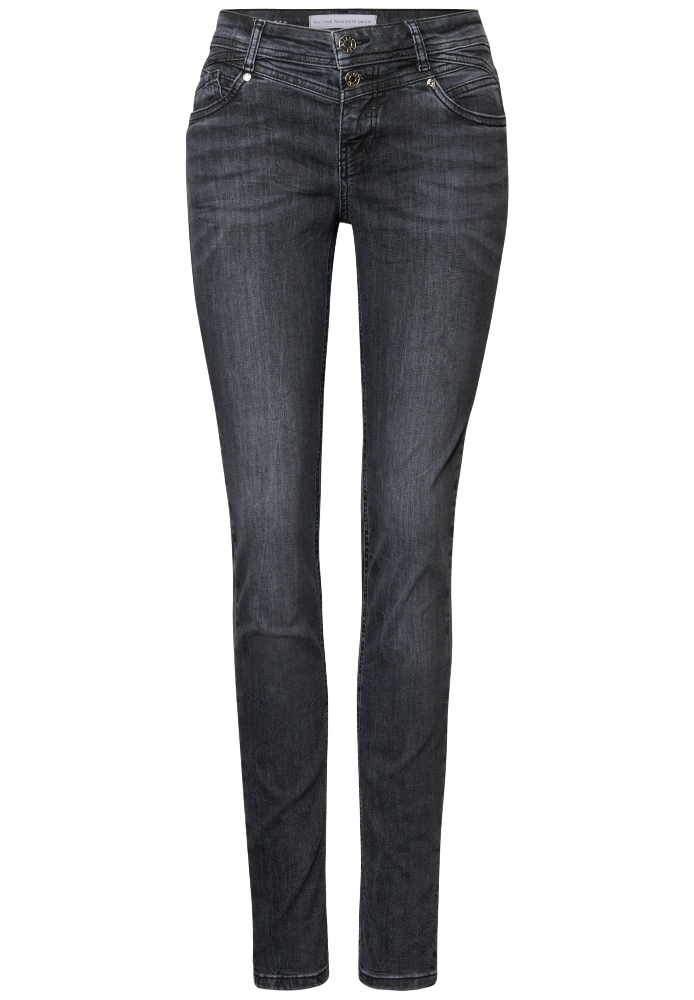 Street One Skinny, Slim  dunkelgrau