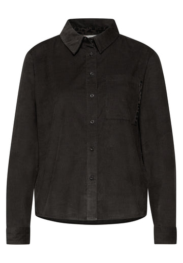 Cordbluse mit Tapedetails