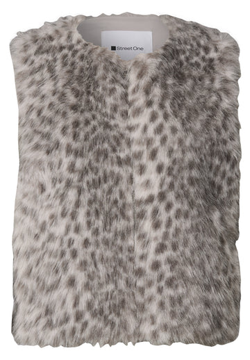 Fake-Fur Weste mit Zipper und Taschen