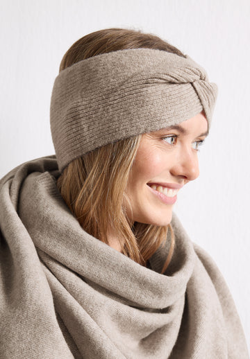 Feinstrick Stirnband mit Knotendetail