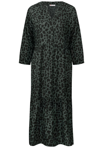 Gemustertes Volant-Kleid
