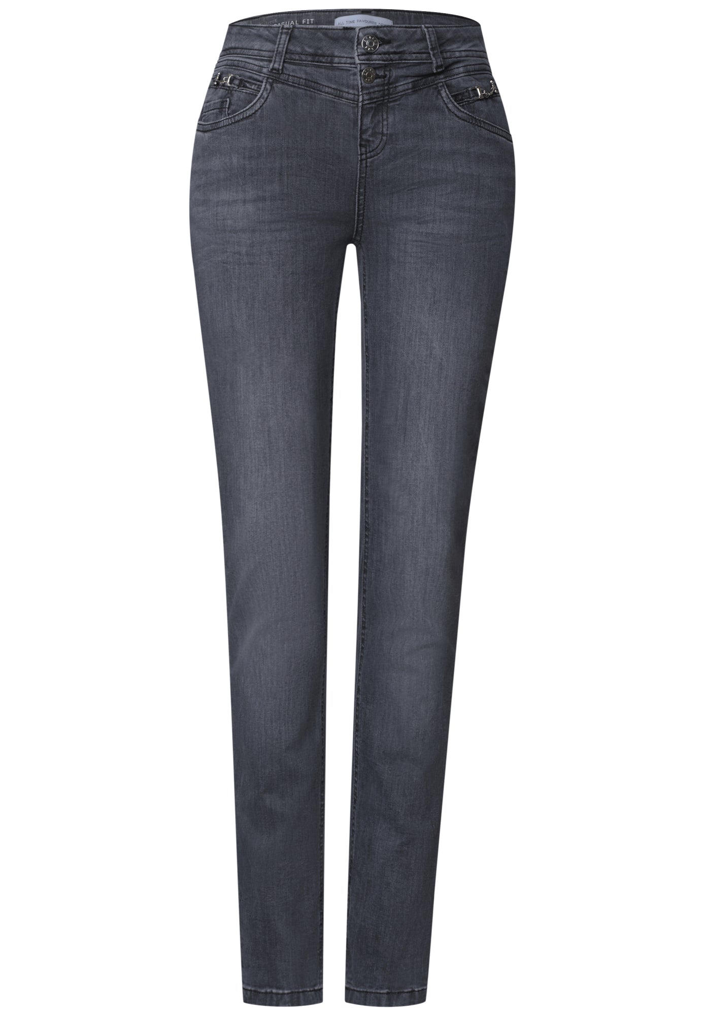 Street One Skinny, Slim  grau
