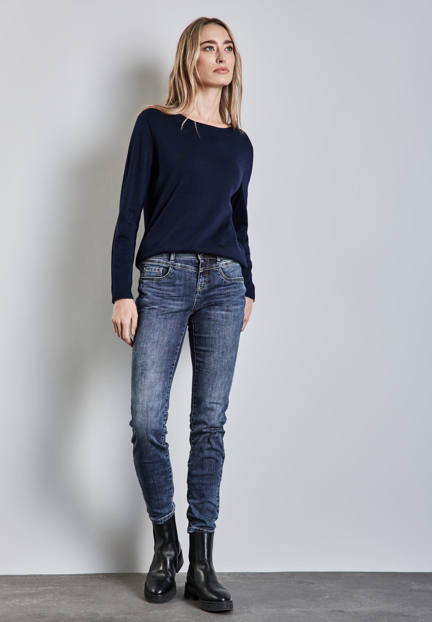 Street One Skinny, Slim  dunkelblau