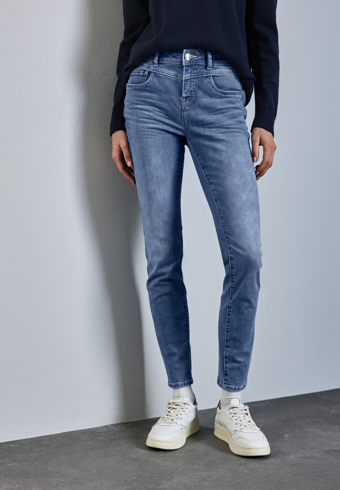 Street One Skinny, Slim  hellblau
