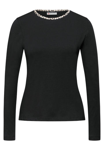 Jersey-Shirt mit Leo-Detail