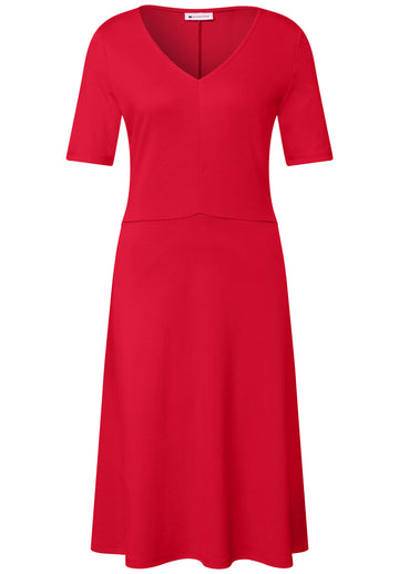 Knielanges Kleid aus Jersey mit Kurzarm
