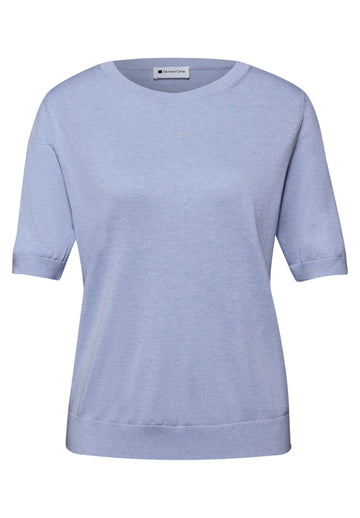 Kurzarm-Pullover in Unifarbe