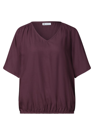 Kurzarm Blusenshirt mit V-Neck