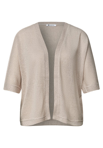 Kurzarm Jacke im Strick-Look mit Glitzer