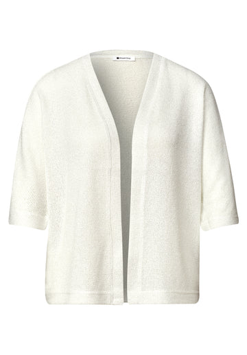 Kurzarm Jacke im Strick-Look mit Glitzer